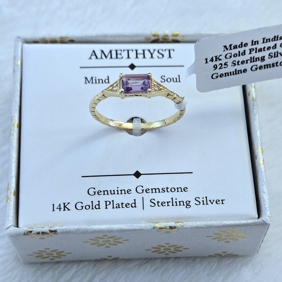 Shivam Amethyst💜 with White Topaz Ring💍 - NIB